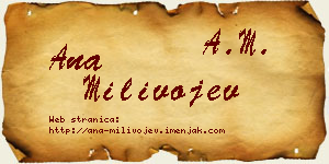 Ana Milivojev vizit kartica
